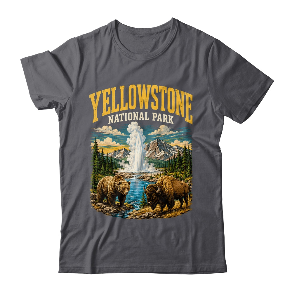 Yellowstone Us National Park Bear Wolf Bison Geyser Vintage Shirt & Tank Top | siriusteestore
