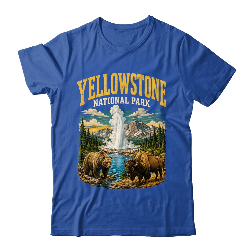 Yellowstone Us National Park Bear Wolf Bison Geyser Vintage Shirt & Tank Top | siriusteestore