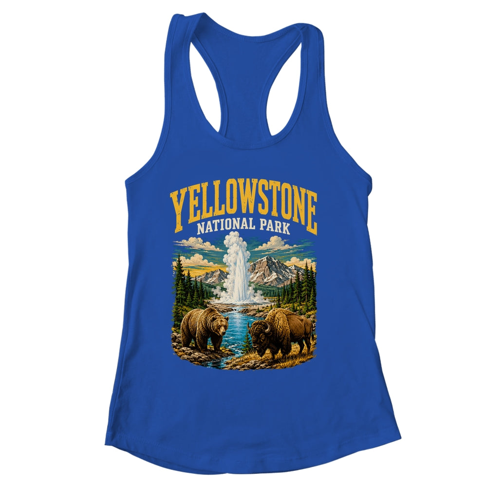 Yellowstone Us National Park Bear Wolf Bison Geyser Vintage Shirt & Tank Top | siriusteestore