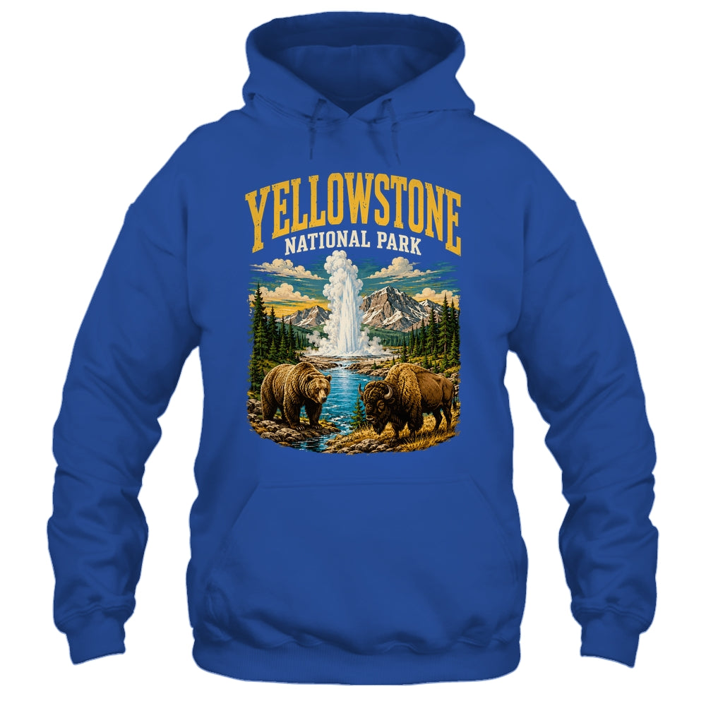 Yellowstone Us National Park Bear Wolf Bison Geyser Vintage Shirt & Tank Top | siriusteestore