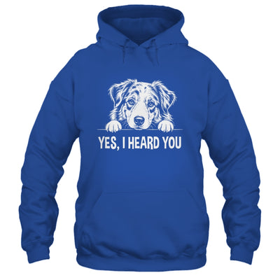 Yes I Heard You Line Art Australian Shepherd Dog Lovers Shirt & Tank Top | siriusteestore