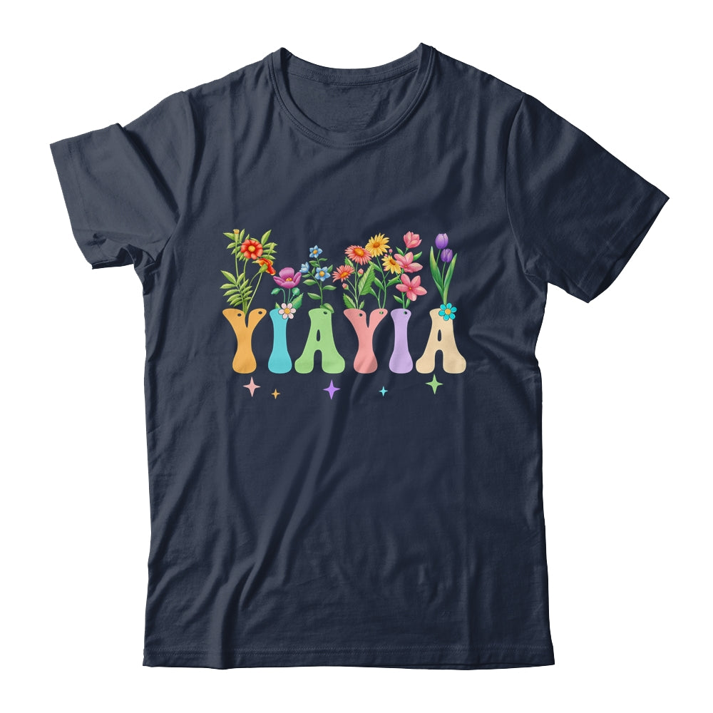 Yiayia Women Wildflower Floral Design Nana Mothers Day Shirt & Tank Top | siriusteestore