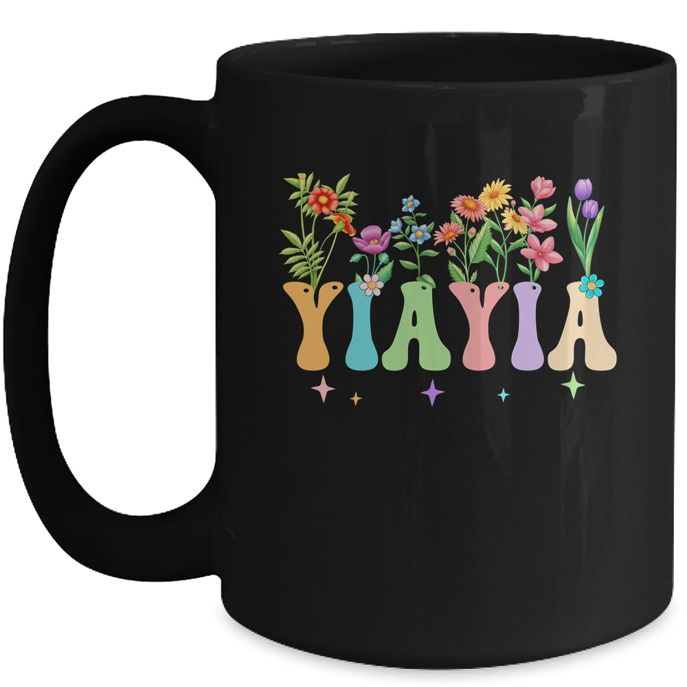 Yiayia Women Wildflower Floral Design Nana Mothers Day Mug | siriusteestore