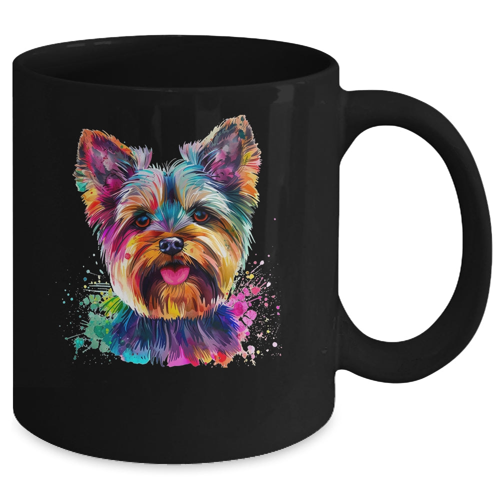 Yorkie Mom Lover Puppy Dog Watercolor Tie Dye Painting Mug | siriusteestore