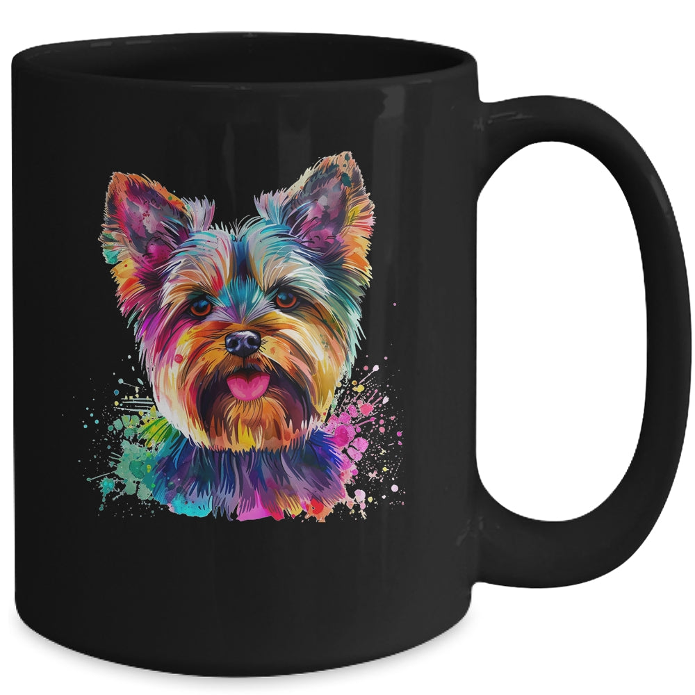 Yorkie Mom Lover Puppy Dog Watercolor Tie Dye Painting Mug | siriusteestore