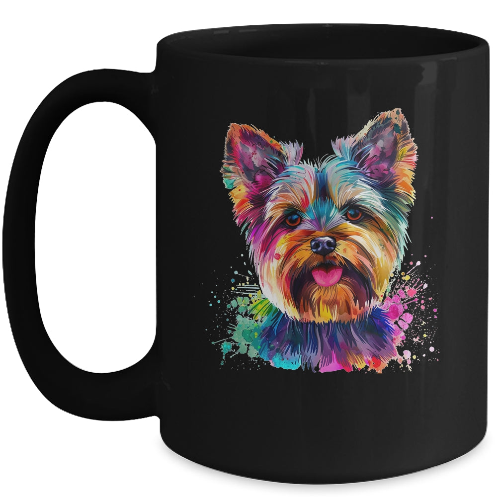 Yorkie Mom Lover Puppy Dog Watercolor Tie Dye Painting Mug | siriusteestore