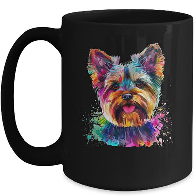 Yorkie Mom Lover Puppy Dog Watercolor Tie Dye Painting Mug | siriusteestore