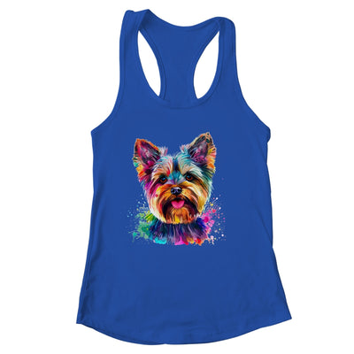 Yorkie Mom Lover Puppy Dog Watercolor Tie Dye Painting Shirt & Tank Top | siriusteestore