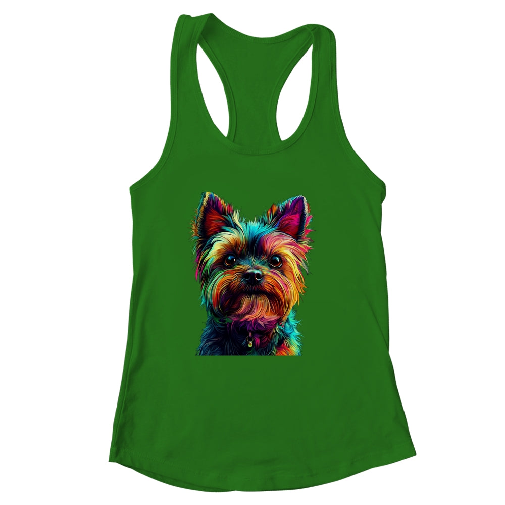 Yorkshire Terrier Dog Colorful Face Dog Lover Men Women Shirt & Tank Top | siriusteestore