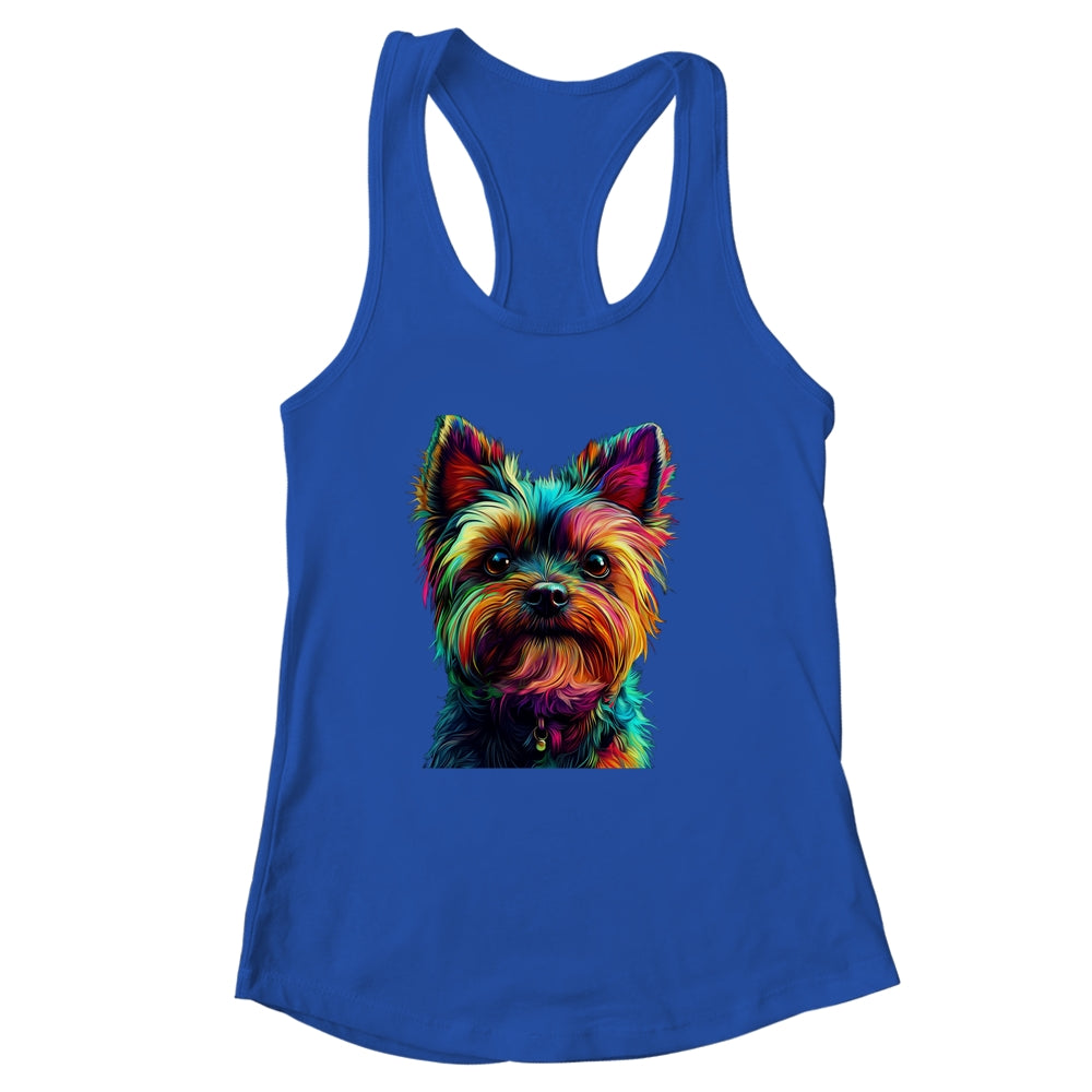 Yorkshire Terrier Dog Colorful Face Dog Lover Men Women Shirt & Tank Top | siriusteestore