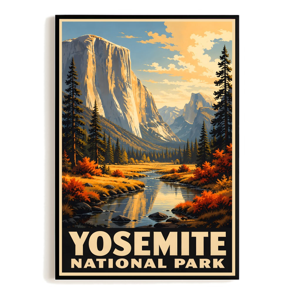 Yosemite National Park Gift Travel Poster California Nature Mountain Vintage Picture Art Print Decor For Home Living Room Office Bedroom Adventure Souvenir Unframed | siriusteestore