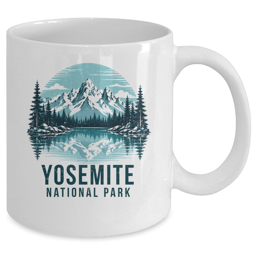 Yosemite National Park Retro Mountain Lake Outdoor Hiking Mug | siriusteestore