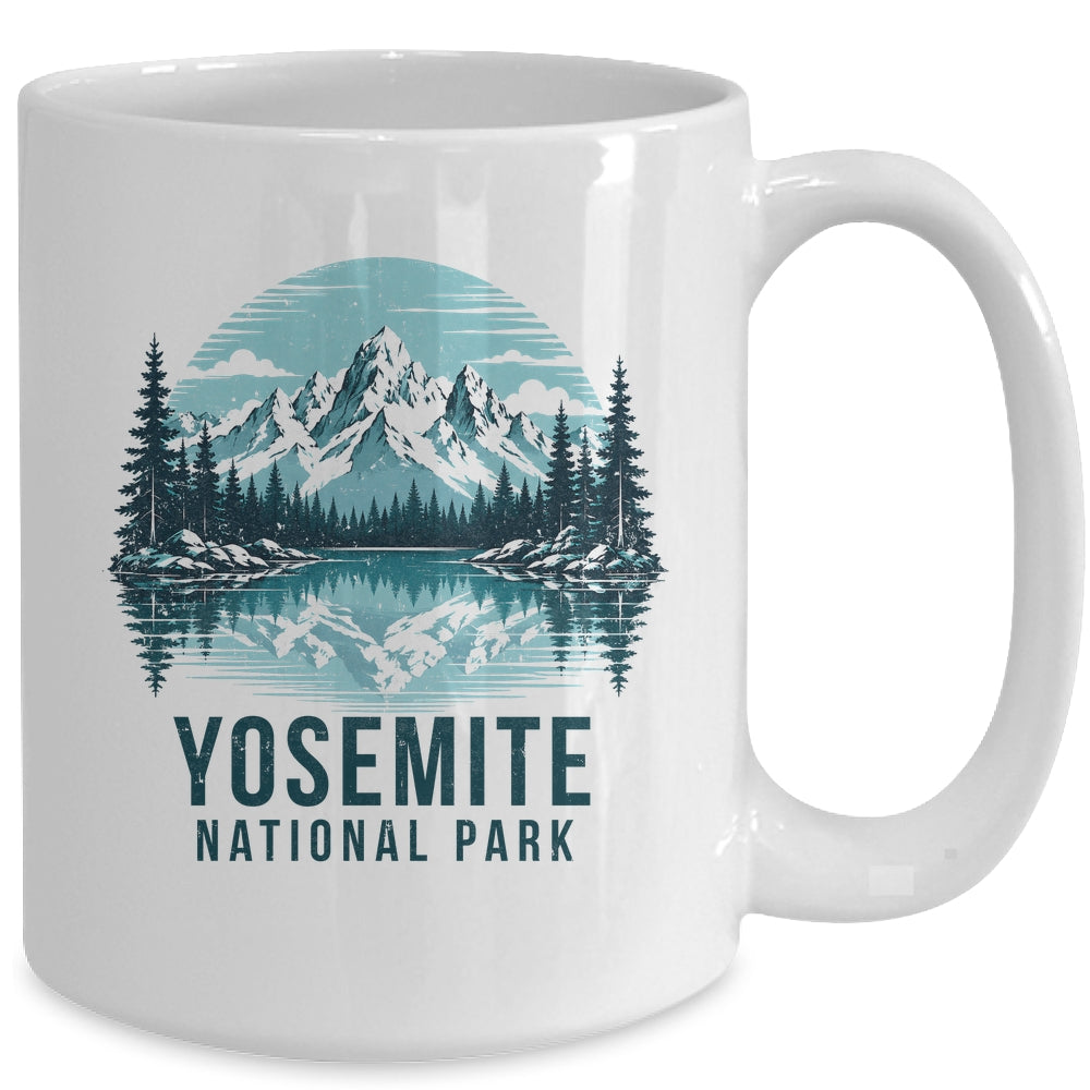 Yosemite National Park Retro Mountain Lake Outdoor Hiking Mug | siriusteestore