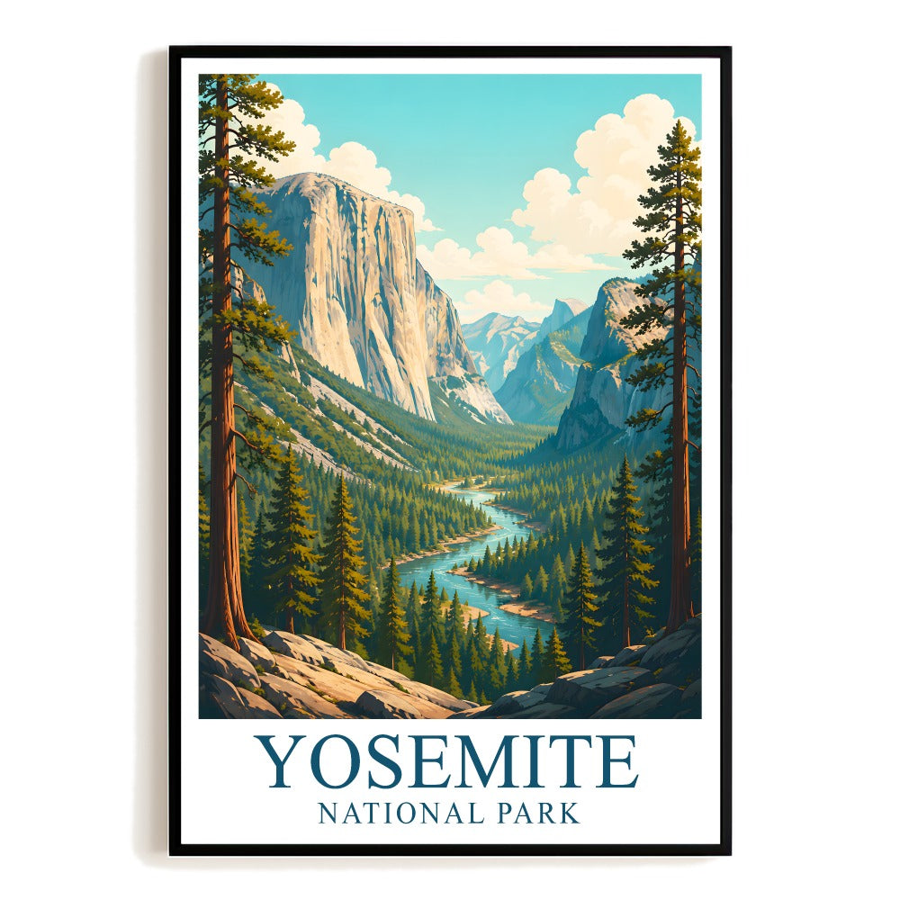 Yosemite National Park Vintage Travel Poster Wall Art Landscape Print Painting Souvenir Picture For Home Room Living Room Office Bedroom Decor Unframed | siriusteestore