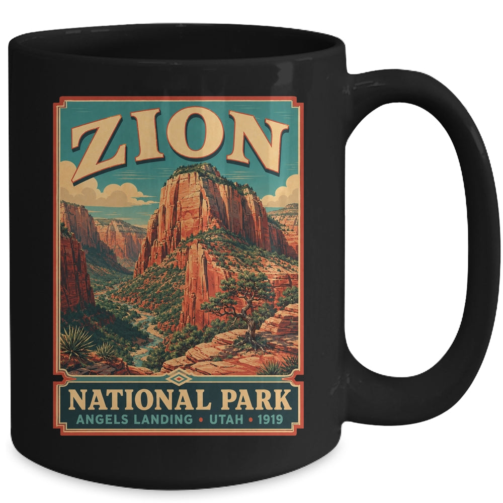 Zion National Park Utah Angels Landing Vintage Hiking Trail Mug | siriusteestore