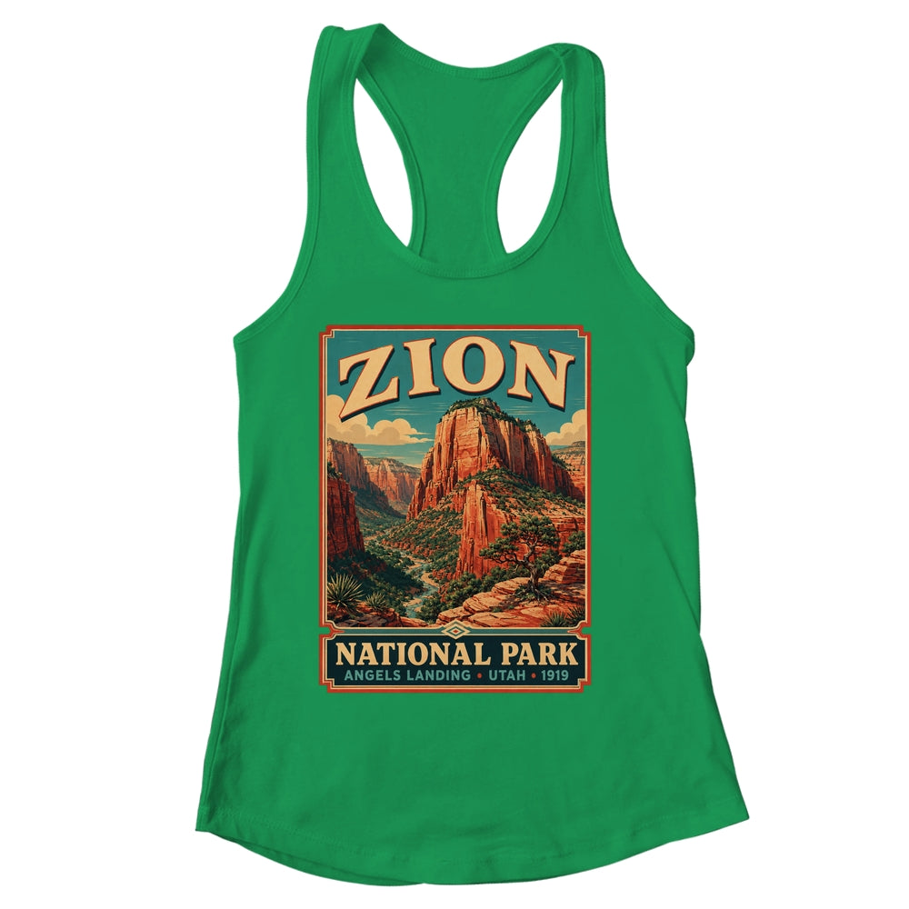 Zion National Park Utah Angels Landing Vintage Hiking Trail Shirt & Tank Top | siriusteestore