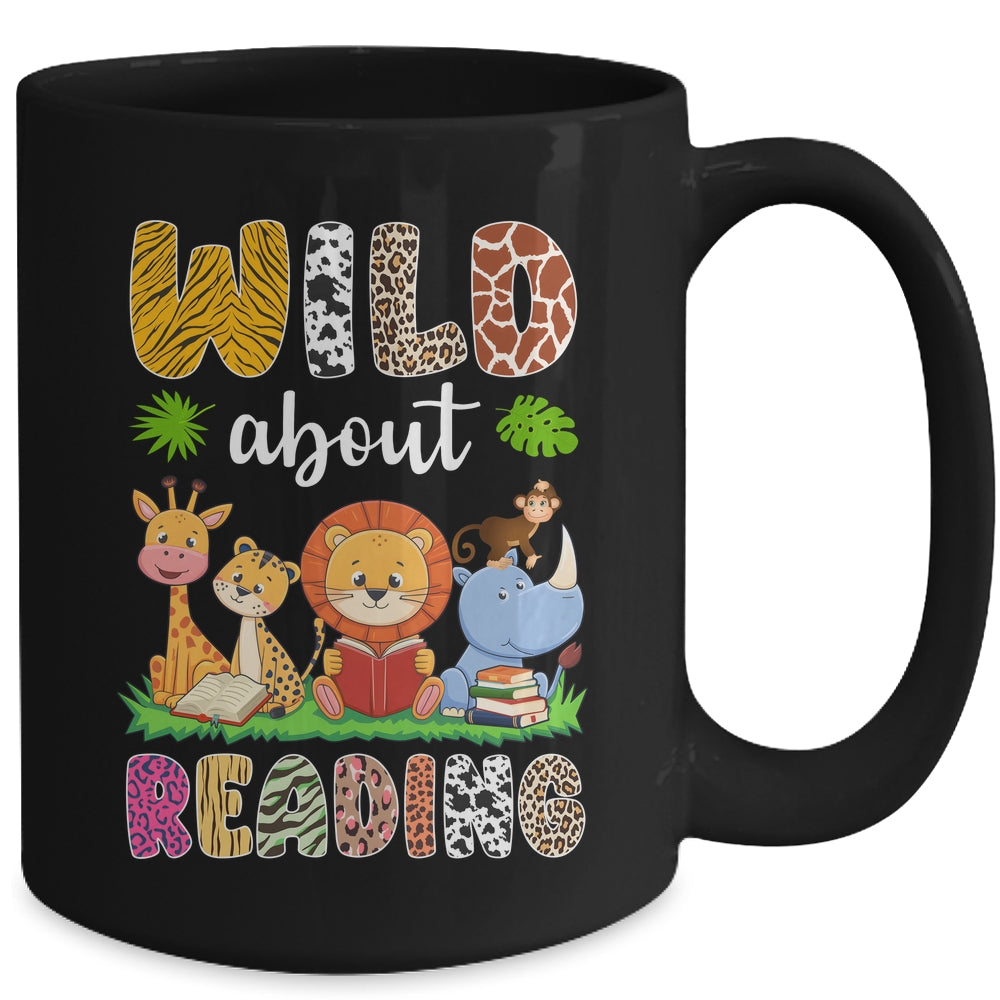 Zoo Animals Wild About Reading Books Reader Lover Librarian Mug | siriusteestore
