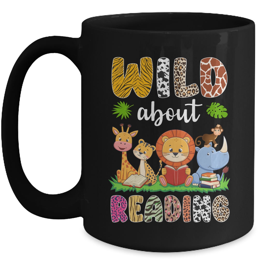 Zoo Animals Wild About Reading Books Reader Lover Librarian Mug | siriusteestore