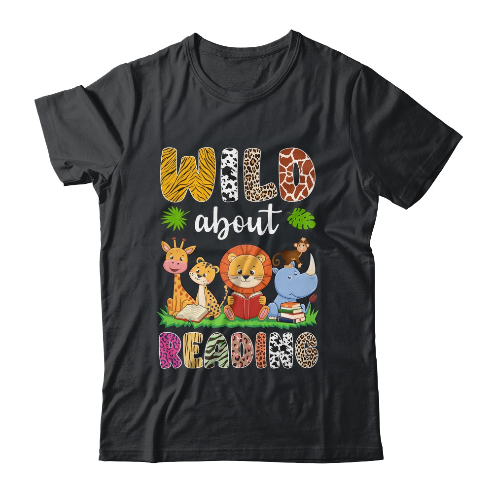 Zoo Animals Wild About Reading Books Reader Lover Librarian Shirt & Hoodie | siriusteestore