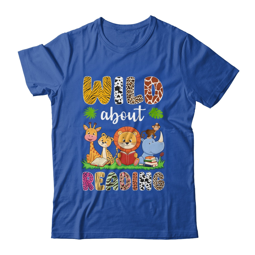 Zoo Animals Wild About Reading Books Reader Lover Librarian Shirt & Hoodie | siriusteestore