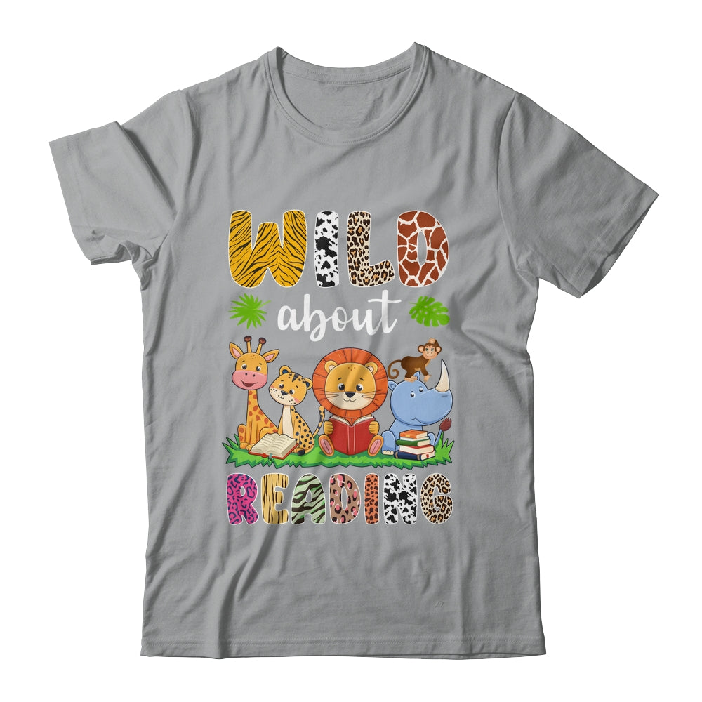 Zoo Animals Wild About Reading Books Reader Lover Librarian Shirt & Hoodie | siriusteestore