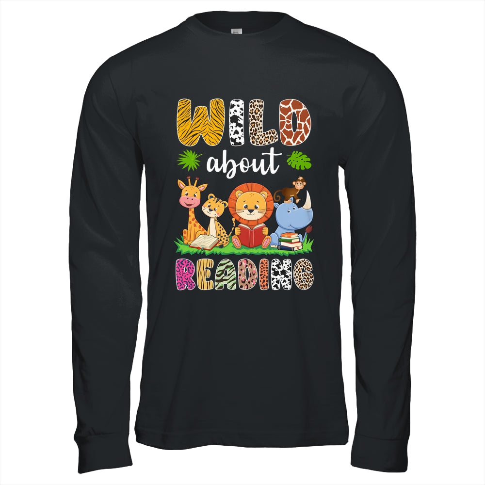 Zoo Animals Wild About Reading Books Reader Lover Librarian Shirt & Hoodie | siriusteestore