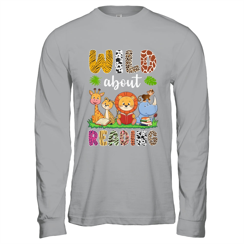 Zoo Animals Wild About Reading Books Reader Lover Librarian Shirt & Hoodie | siriusteestore