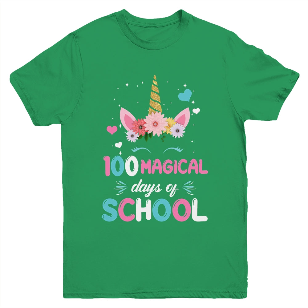 100Th Day Of Kindergarten For Girls 100 Magical Days Youth Shirt | siriusteestore