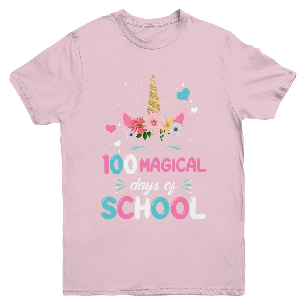 100Th Day Of Kindergarten For Girls 100 Magical Days Youth Shirt | siriusteestore