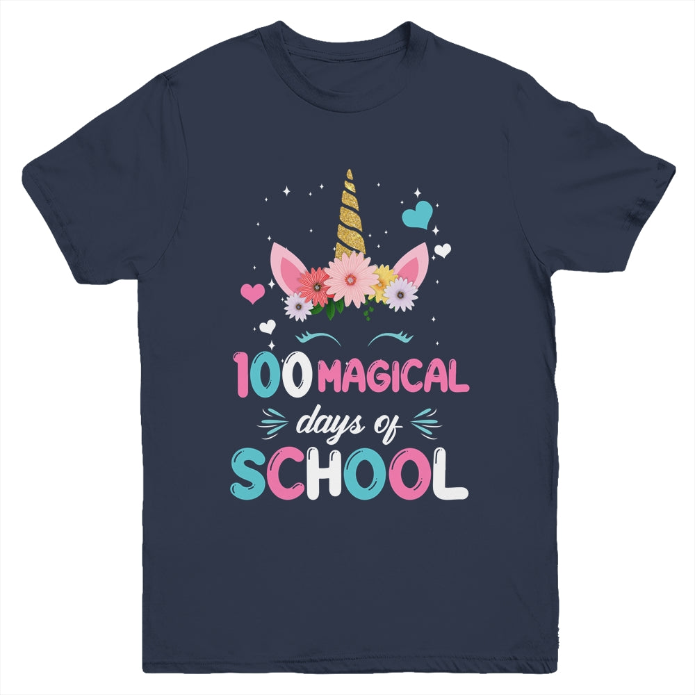 100Th Day Of Kindergarten For Girls 100 Magical Days Youth Shirt | siriusteestore
