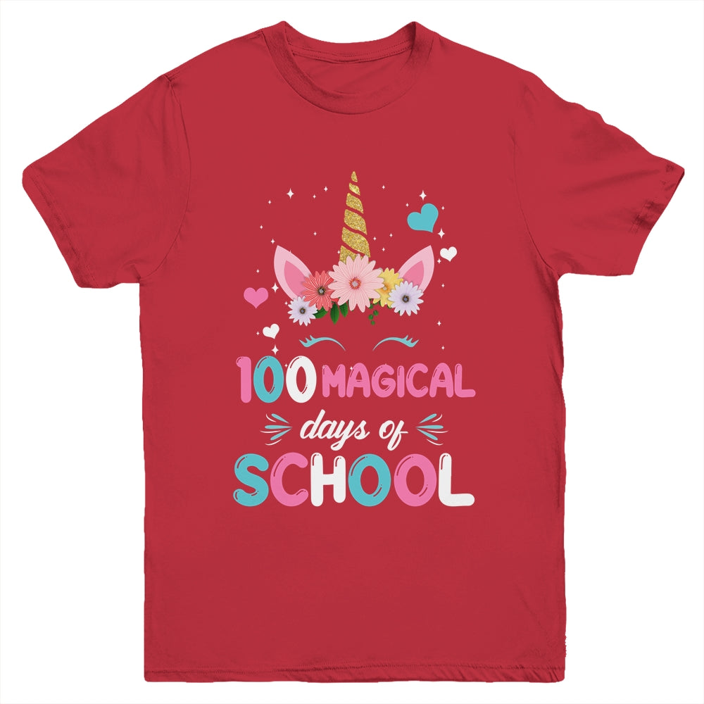 100Th Day Of Kindergarten For Girls 100 Magical Days Youth Shirt | siriusteestore