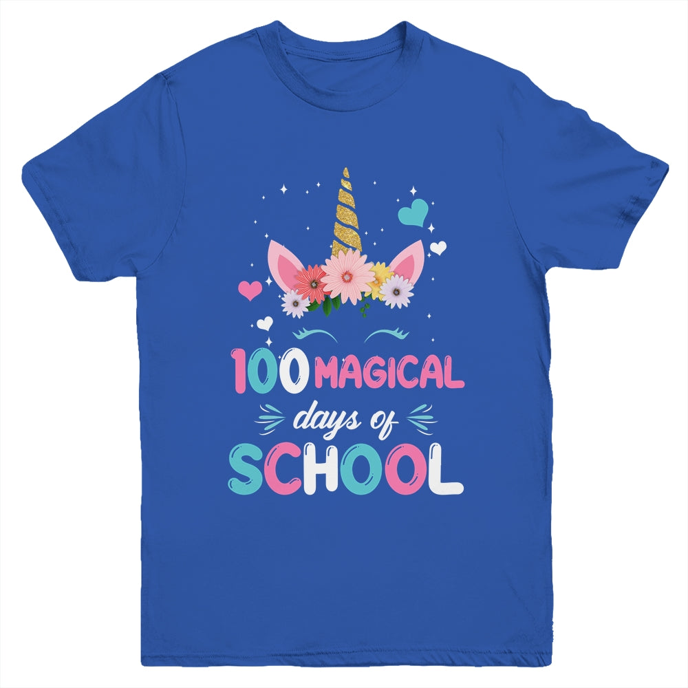 100Th Day Of Kindergarten For Girls 100 Magical Days Youth Shirt | siriusteestore