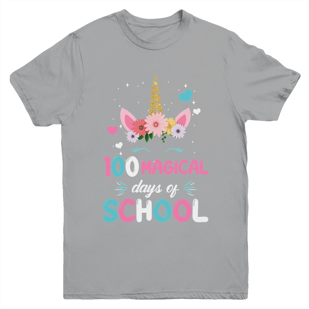 100Th Day Of Kindergarten For Girls 100 Magical Days Youth Shirt | siriusteestore