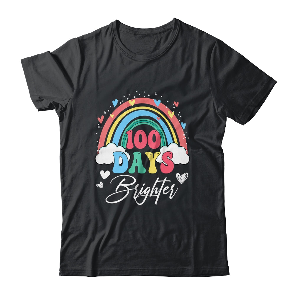 100 Days Brighter Rainbow Teacher Student 100Th Day School Shirt & Hoodie | siriusteestore