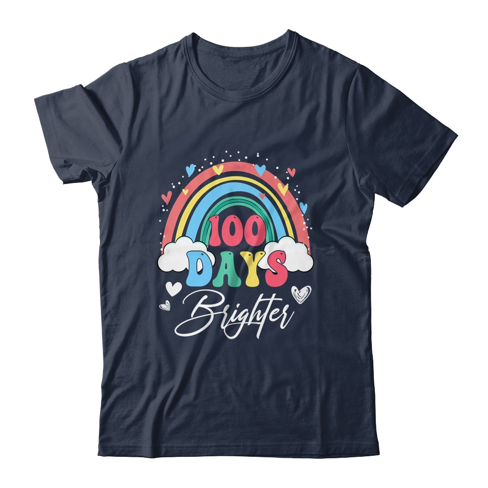 100 Days Brighter Rainbow Teacher Student 100Th Day School Shirt & Hoodie | siriusteestore