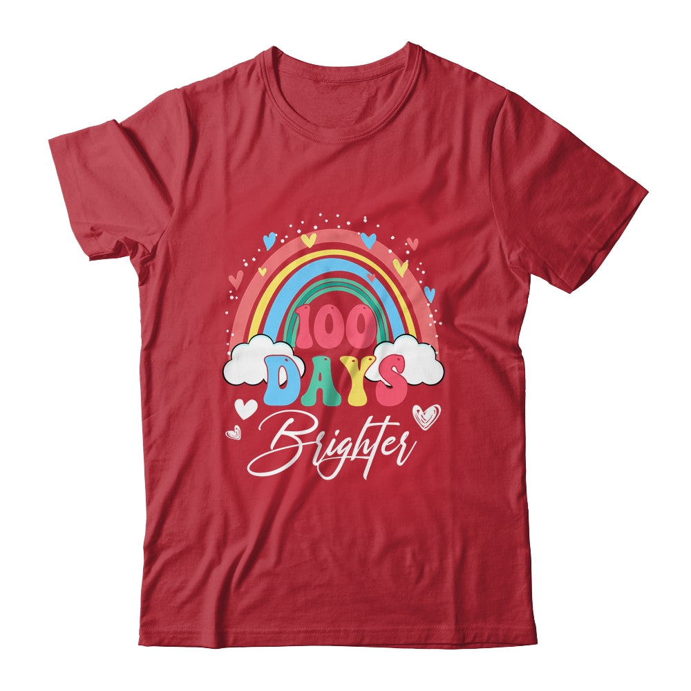 100 Days Brighter Rainbow Teacher Student 100Th Day School Shirt & Hoodie | siriusteestore