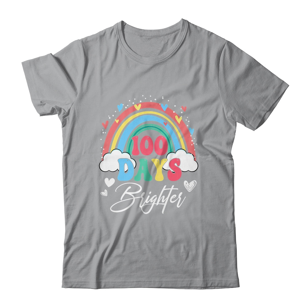 100 Days Brighter Rainbow Teacher Student 100Th Day School Shirt & Hoodie | siriusteestore