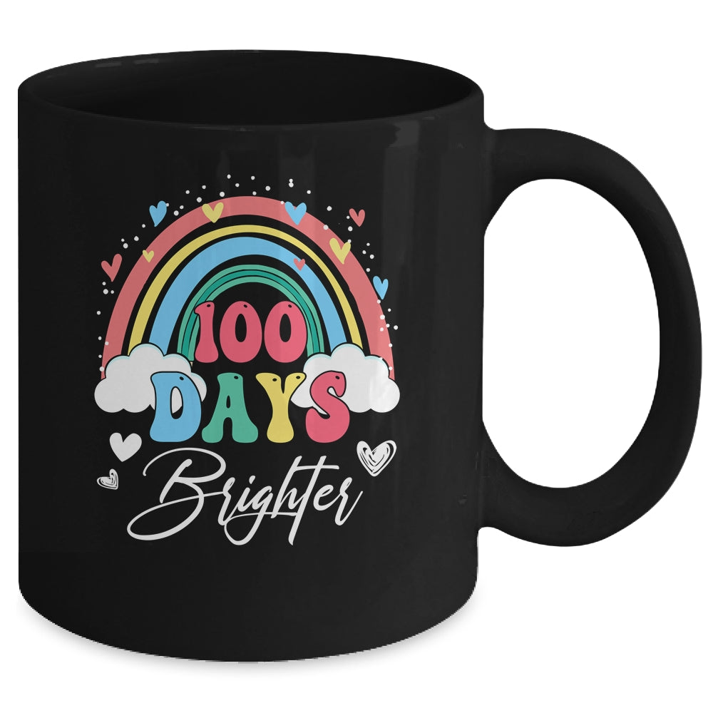 100 Days Brighter Rainbow Teacher Student 100Th Day School Mug | siriusteestore