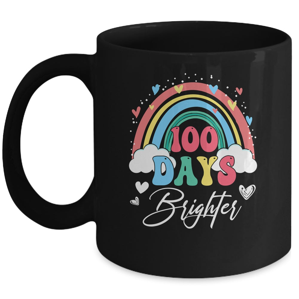 100 Days Brighter Rainbow Teacher Student 100Th Day School Mug | siriusteestore