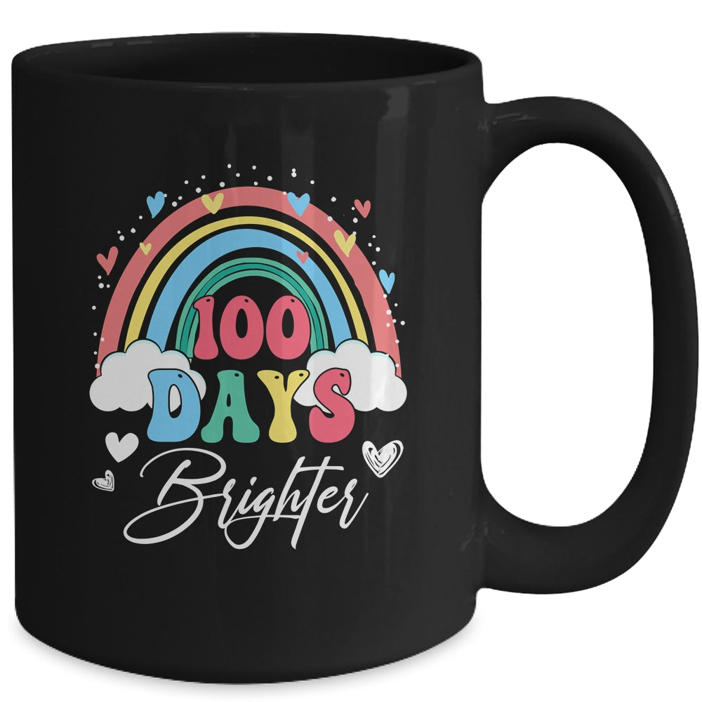 100 Days Brighter Rainbow Teacher Student 100Th Day School Mug | siriusteestore