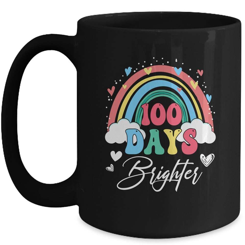 100 Days Brighter Rainbow Teacher Student 100Th Day School Mug | siriusteestore