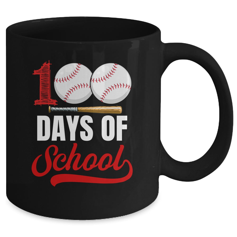100 Days Of School Baseball Player Boy Girl Mug | siriusteestore