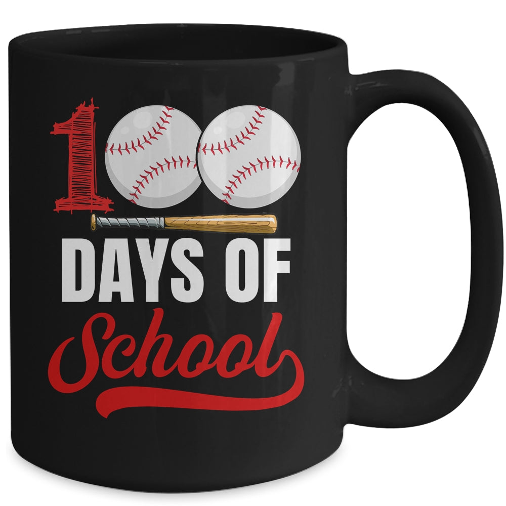 100 Days Of School Baseball Player Boy Girl Mug | siriusteestore