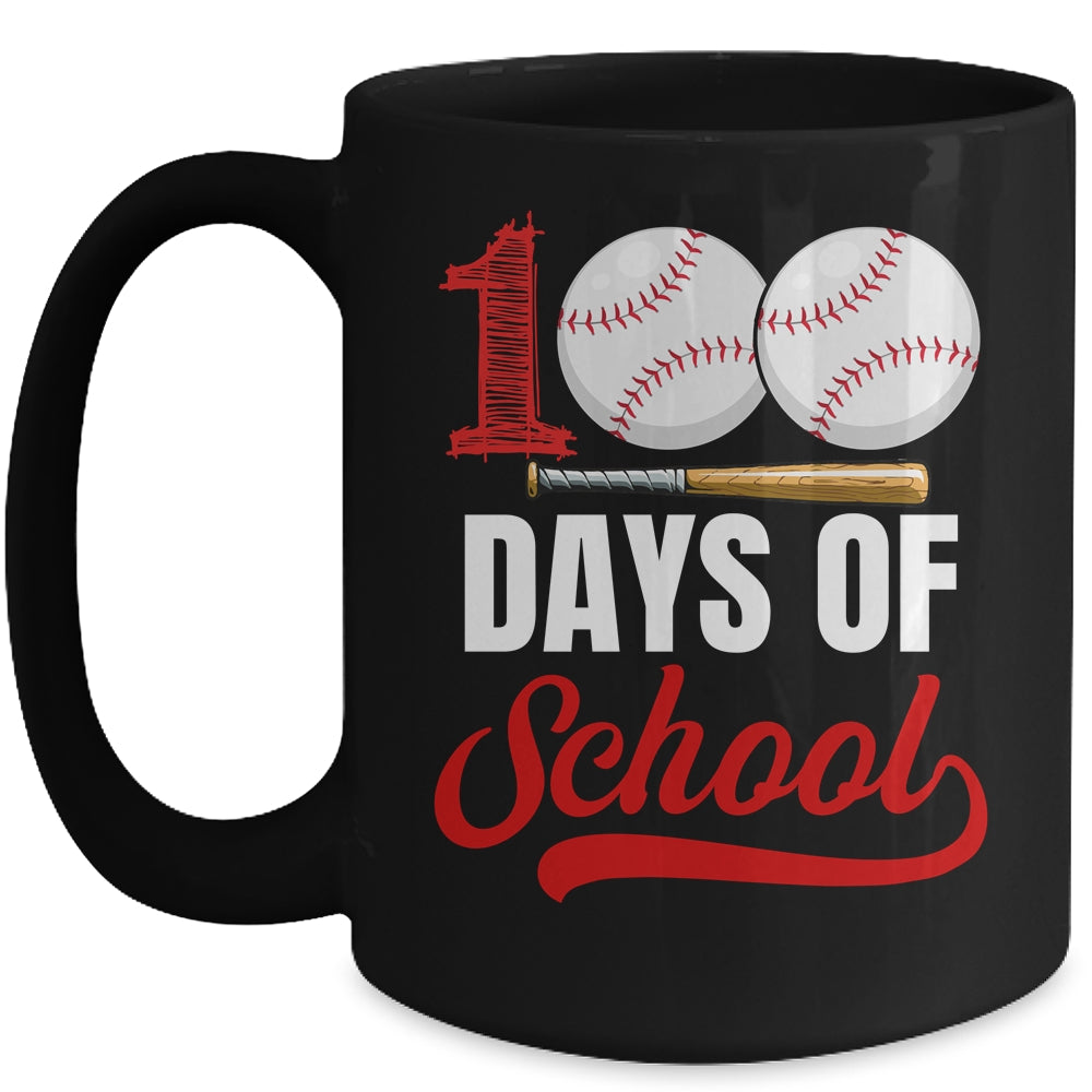 100 Days Of School Baseball Player Boy Girl Mug | siriusteestore
