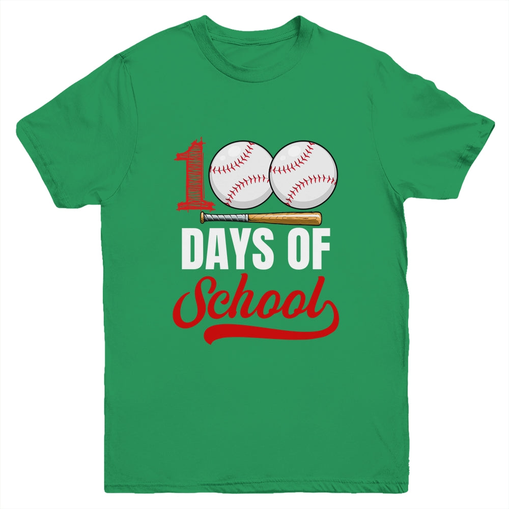 100 Days Of School Baseball Player Boy Girl Youth Shirt | siriusteestore