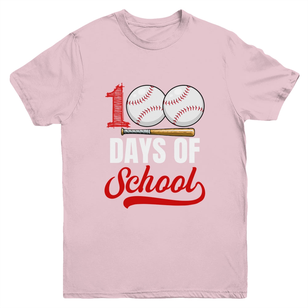 100 Days Of School Baseball Player Boy Girl Youth Shirt | siriusteestore