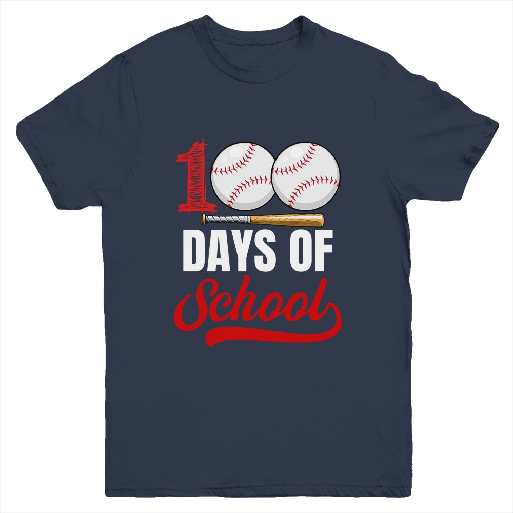 100 Days Of School Baseball Player Boy Girl Youth Shirt | siriusteestore