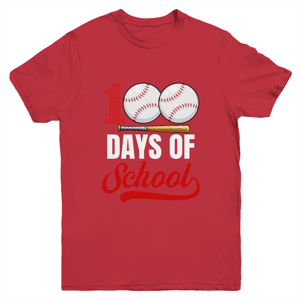 100 Days Of School Baseball Player Boy Girl Youth Shirt | siriusteestore