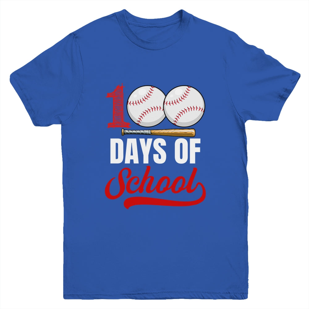 100 Days Of School Baseball Player Boy Girl Youth Shirt | siriusteestore