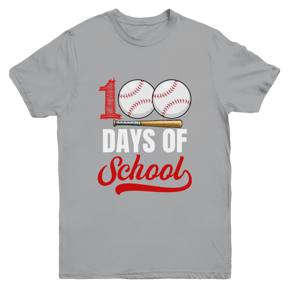100 Days Of School Baseball Player Boy Girl Youth Shirt | siriusteestore